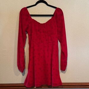 Hollister Red Bishop Sleeve Sundress for Cocktail Nights